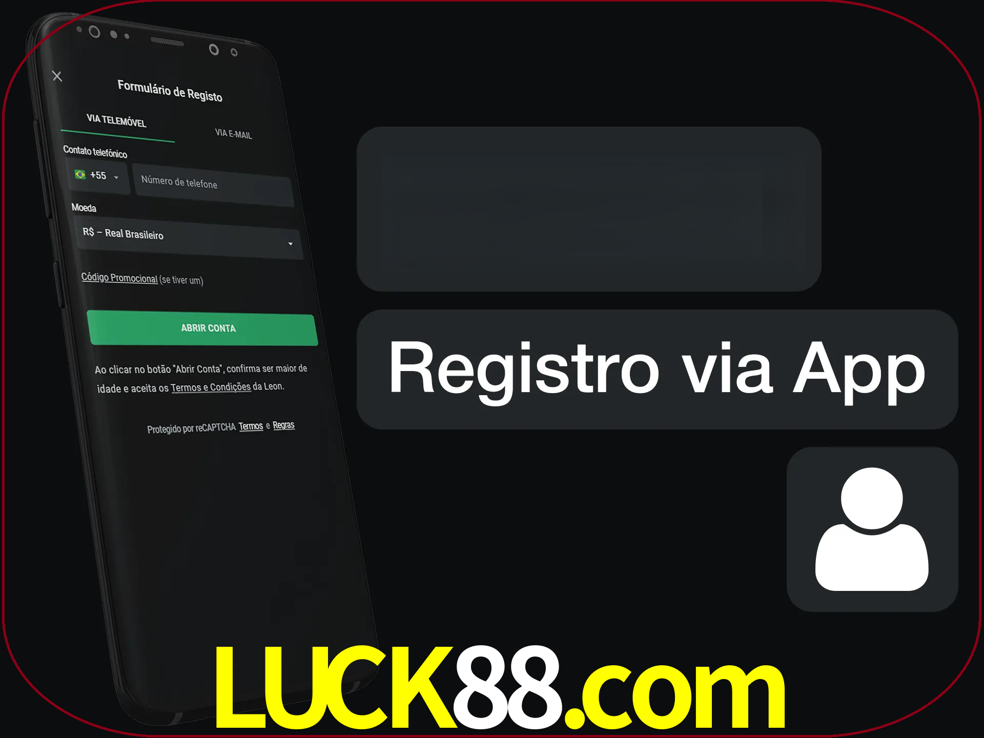 Registre-se com duas etapas usando o aplicativo.