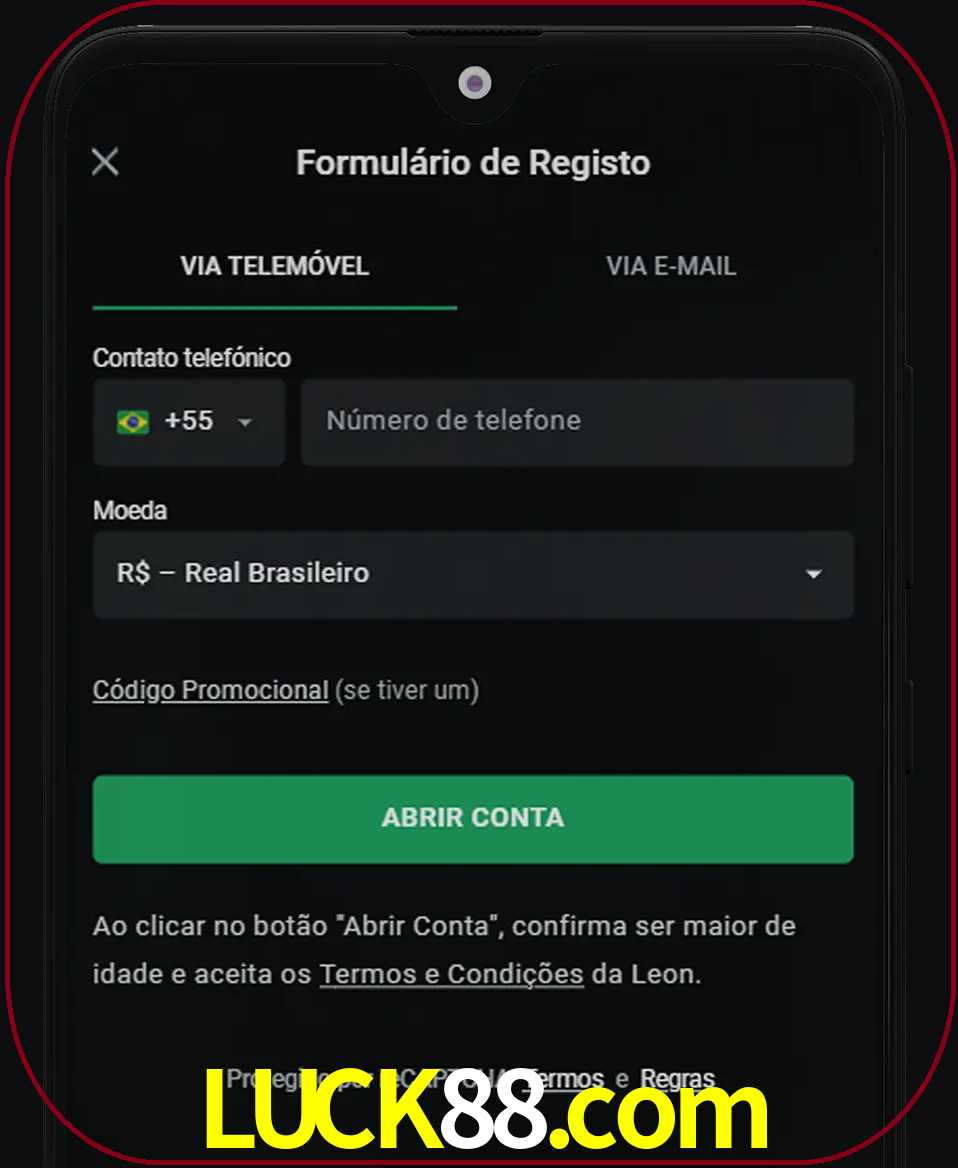 Abra o aplicativo e inicie o processo de registro.