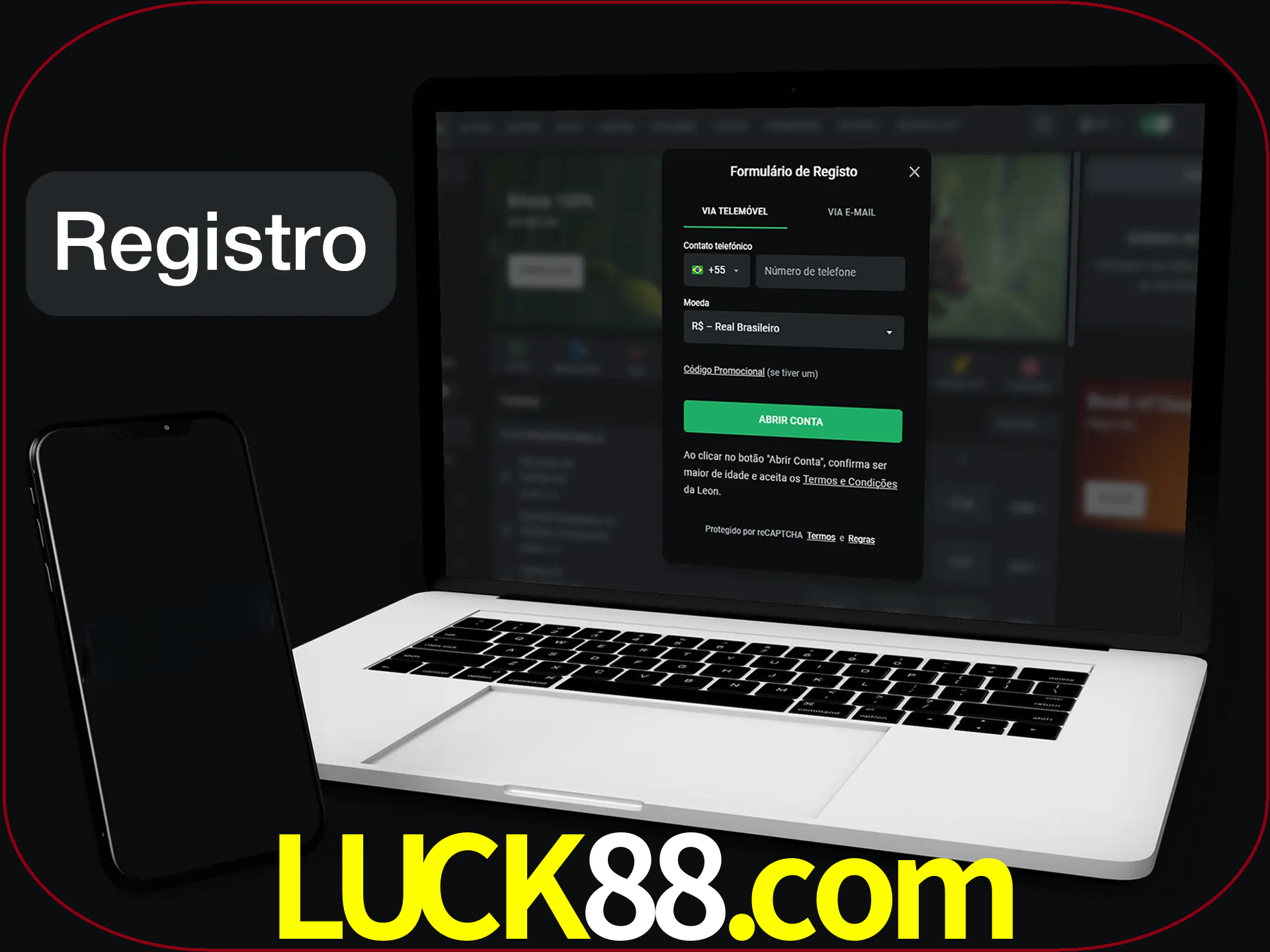 O registro na LeonBet é simples.