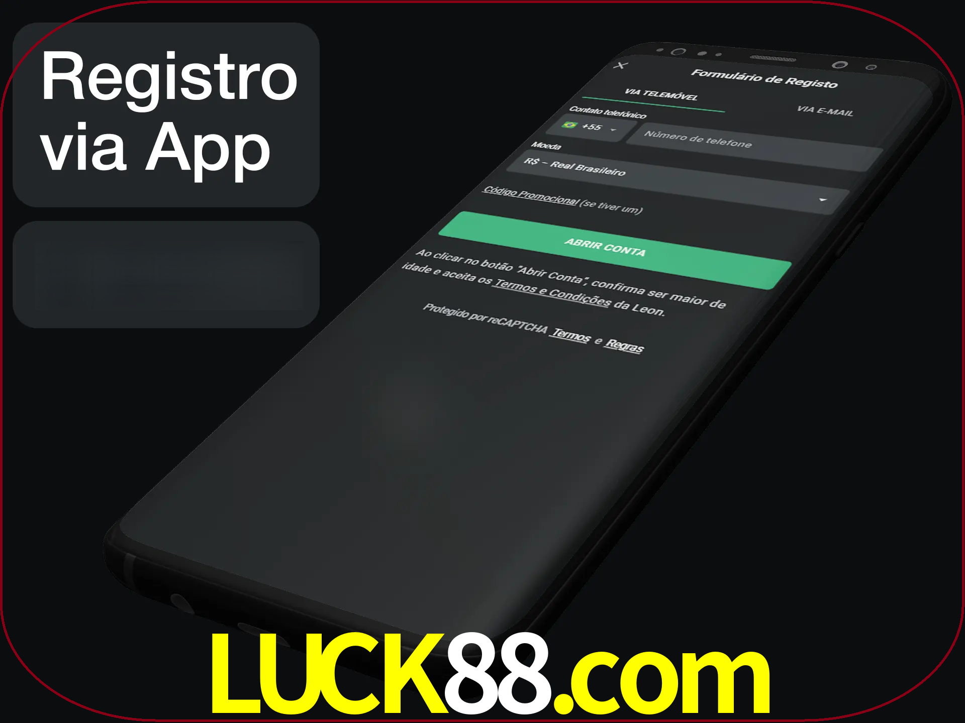 Registre-se quiclly em LeonBet usando o aplicativo.
